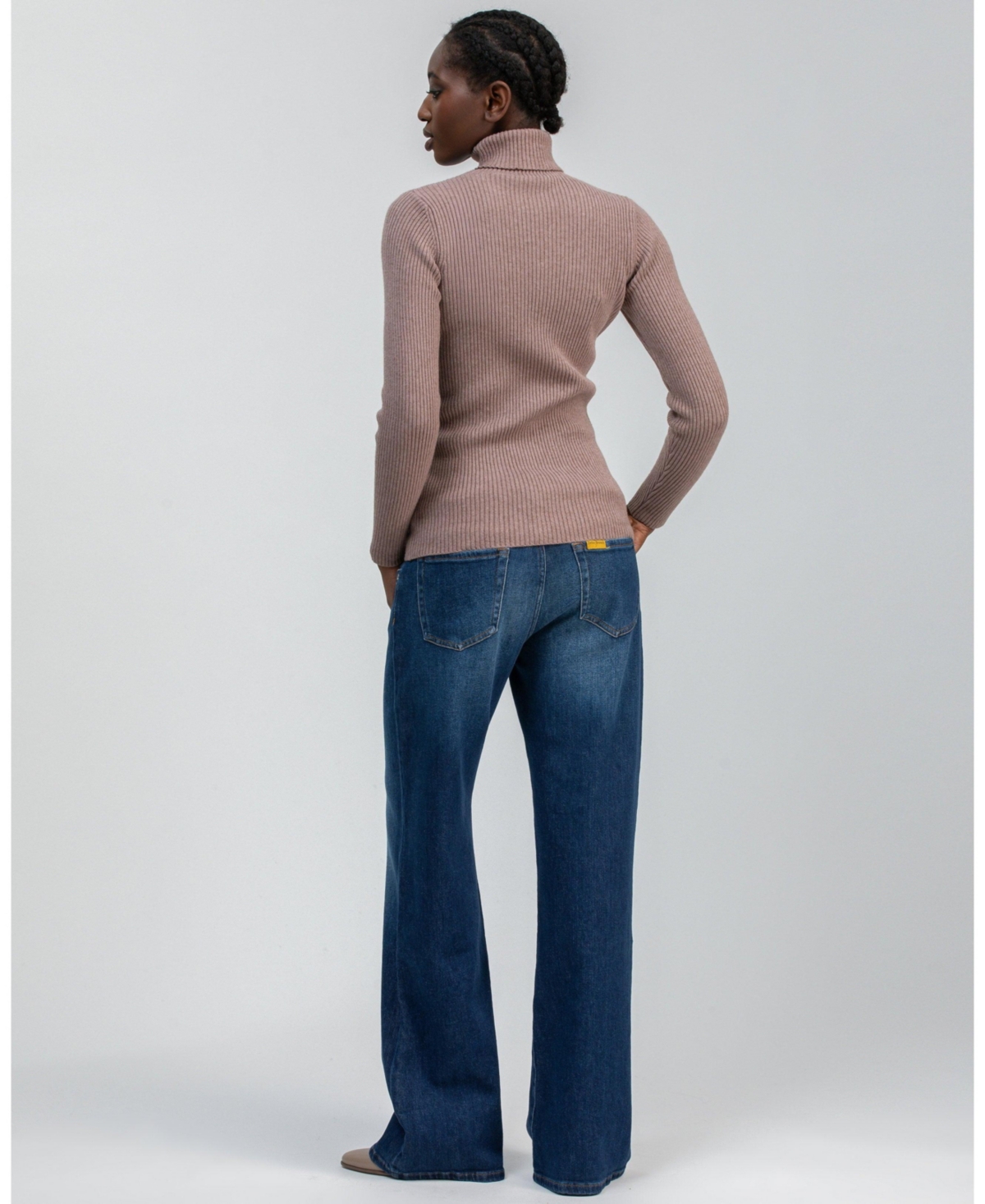 Pietro Brunelli Maternity Wide-Leg Dad Jeans w/ Stretchy High-Rise Belly Band