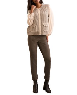 Women's Crew Neck Sleeveless Jacket