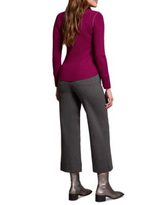 Women's Brushed Waffle Knit Henley Long Sleeve Top