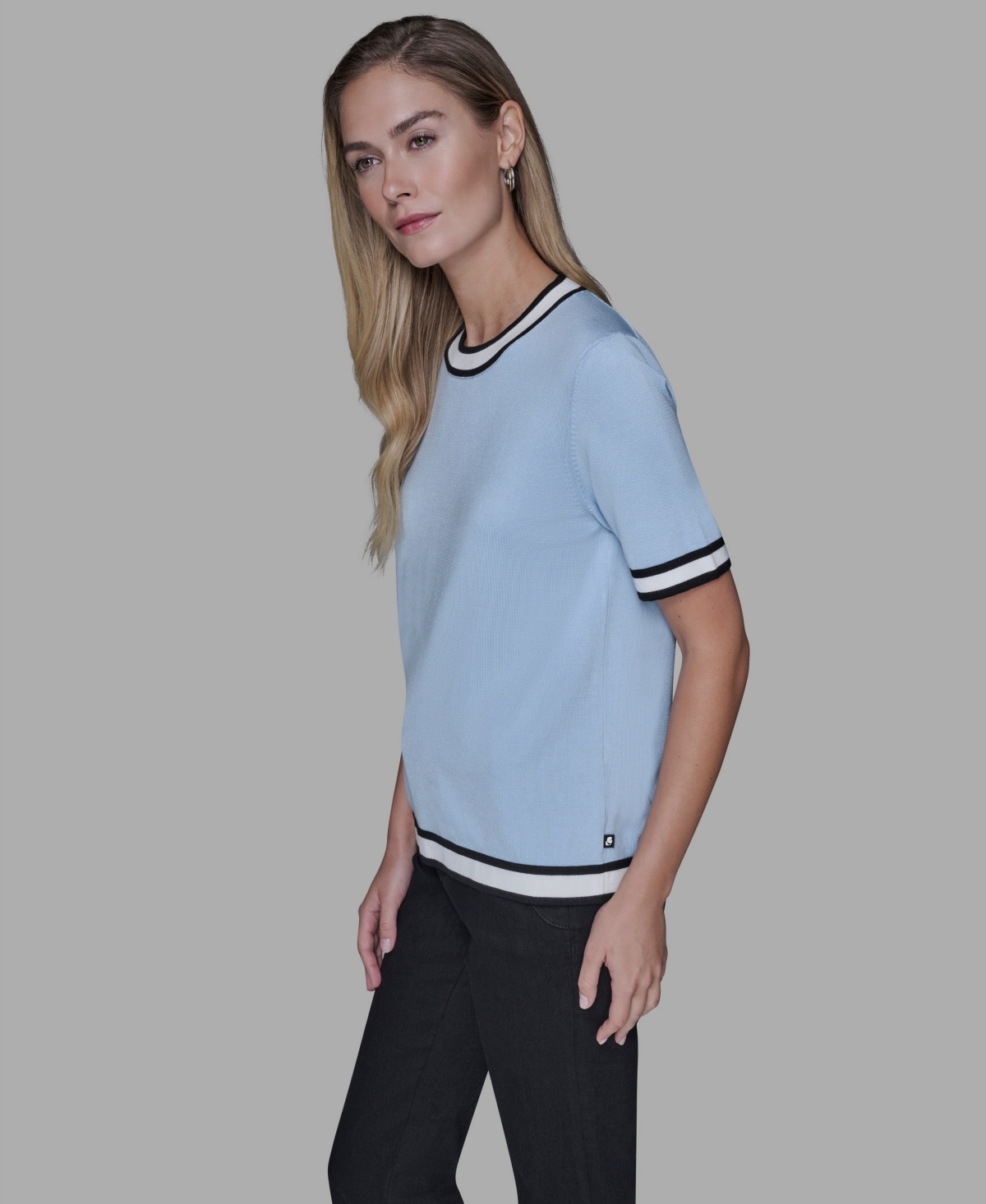Karl Lagerfeld Women's Short-sleeve Sweater In Blue