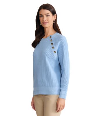 Women's Long-Sleeve Button Detail Sweater