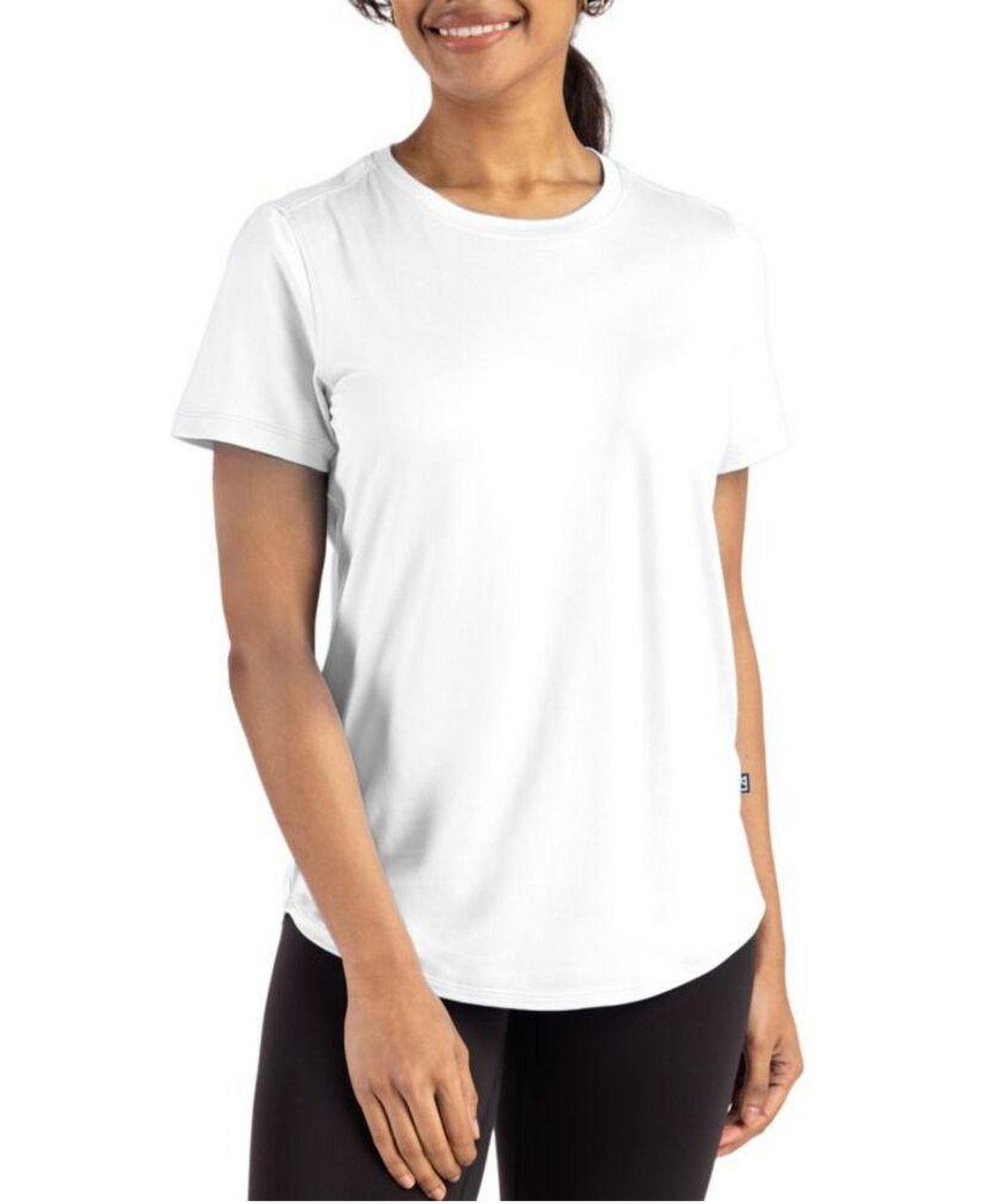Женская футболка Cutter & Buck Coastline Epic Comfort Recycled Short Sleeve, цвет: Белый — фото 1
