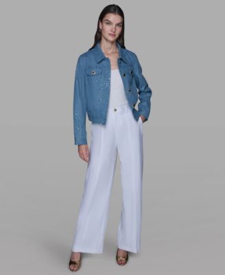 Women's Button Front Sequin Detail Jacket