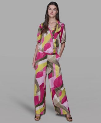 Women's Printed V-Neck Top