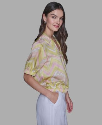 Women's Printed V-Neck Top