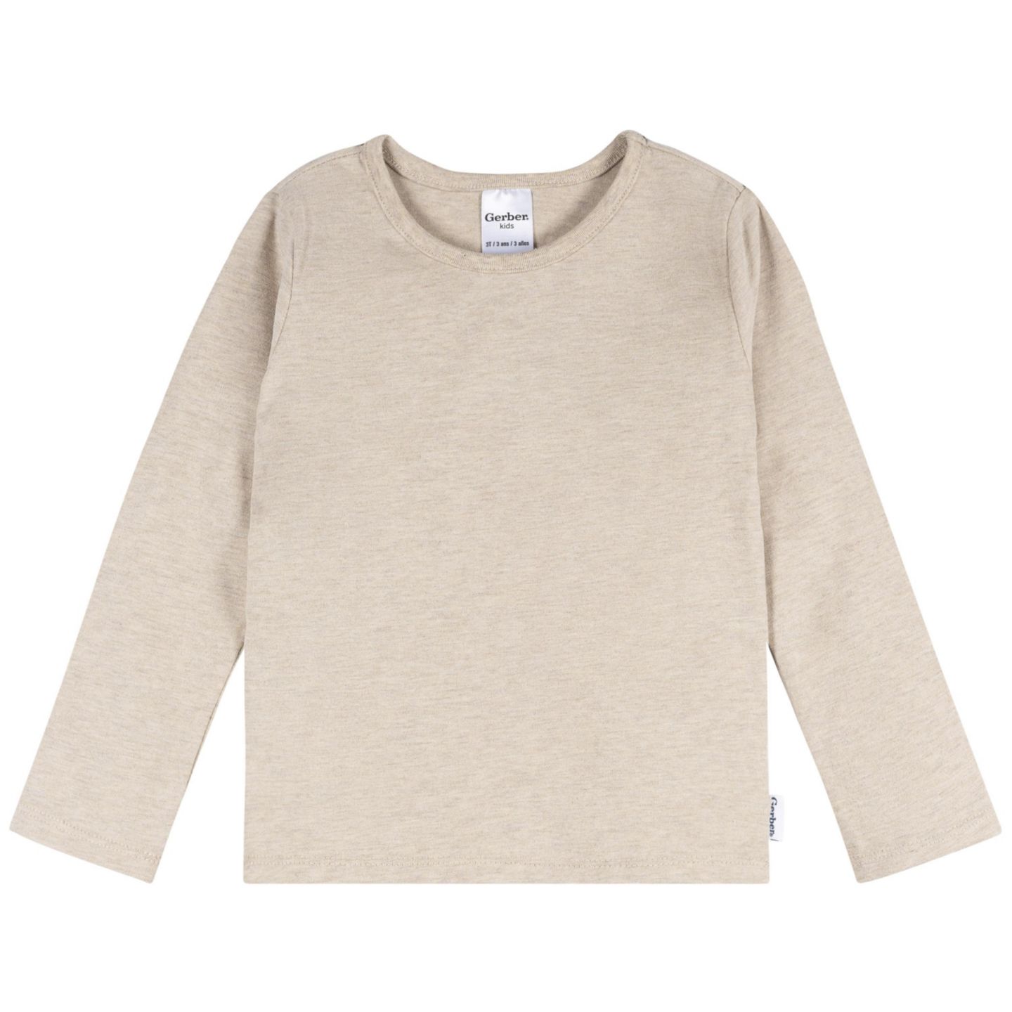 Рубашки Gerber 3-Pack Long Sleeve Shirts, Navy/Oatmeal/Violet, 5T для девочек-малышей, цвет: Тёмно-синий — фото 3