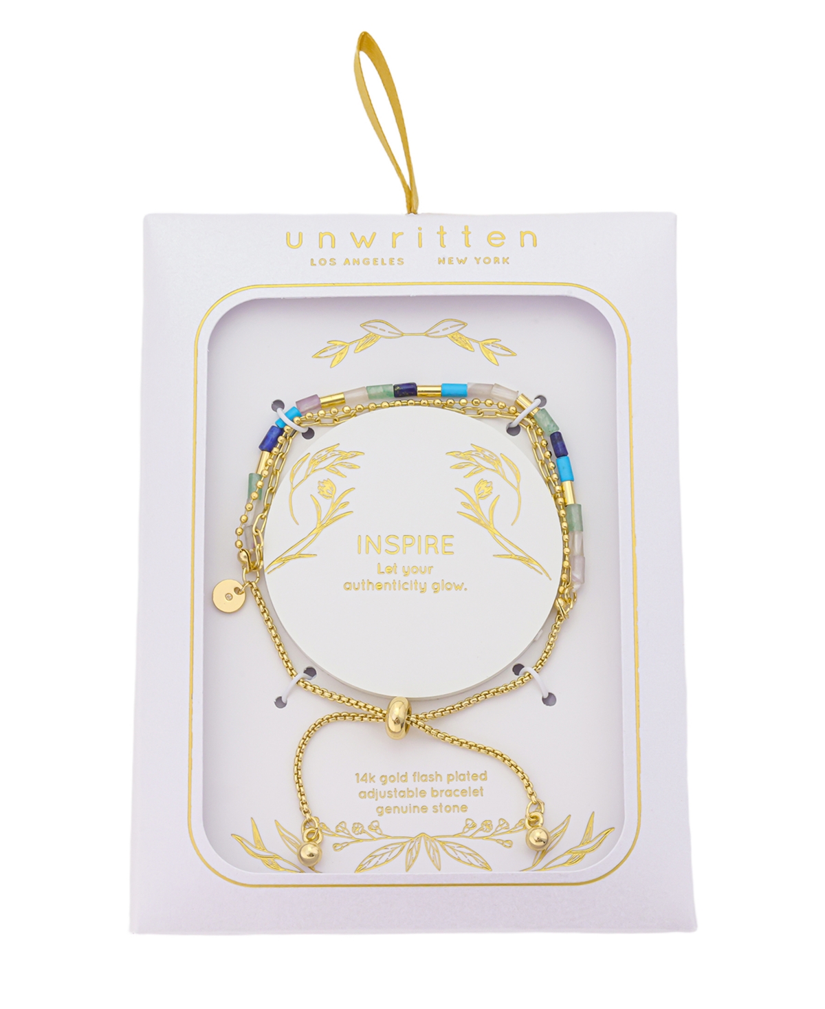 Unwritten Multi Color Stone Link and Beaded Bolo Bracelet