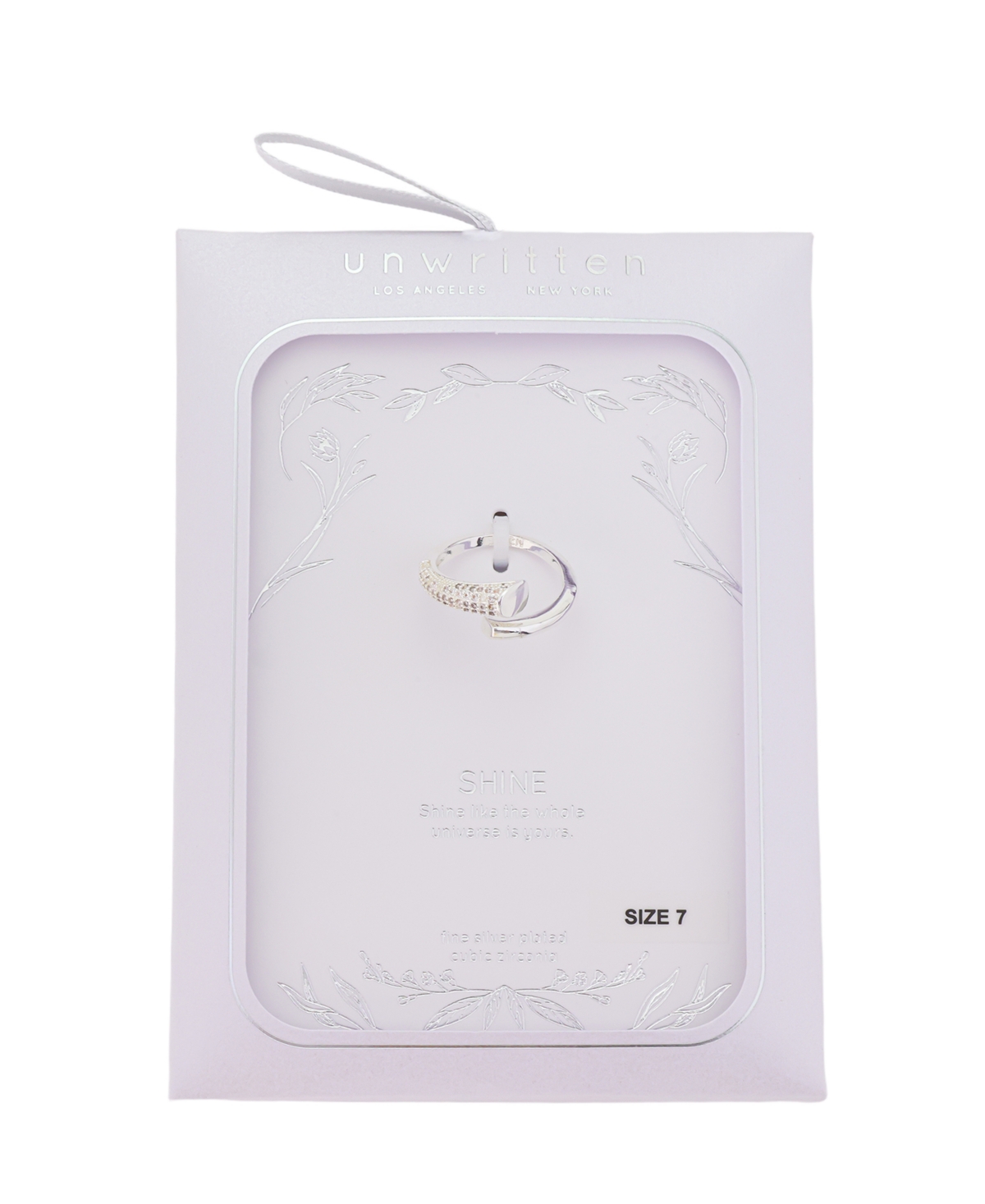 Unwritten Cubic Zirconia Bypass Ring In Silver