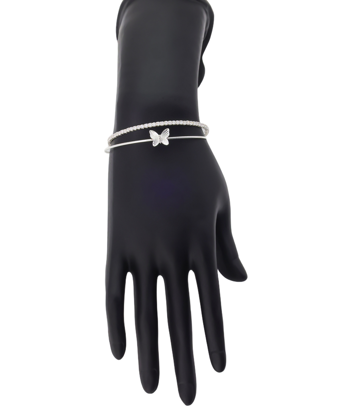 Unwritten Cubic Zirconia And Crystal Butterfly Cuff Bracelet