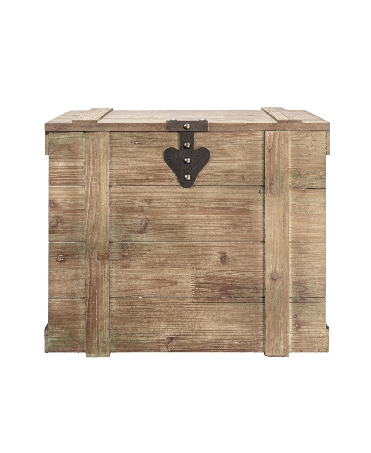 Household Essentials Antiqued Decorative Trunk, Large, Chinese Fir Panel and Mdf