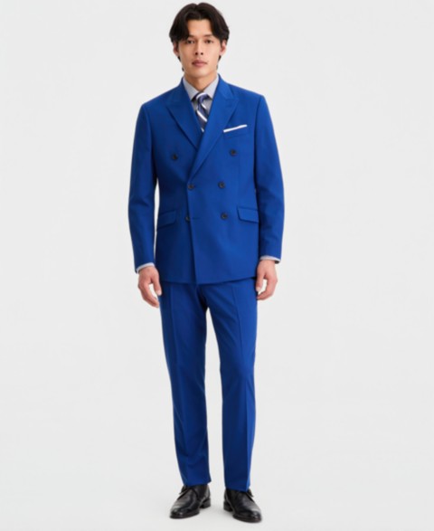 Мужские Kenneth Cole Reaction Men's Double-Breasted Slim-Fit Nested Suit
