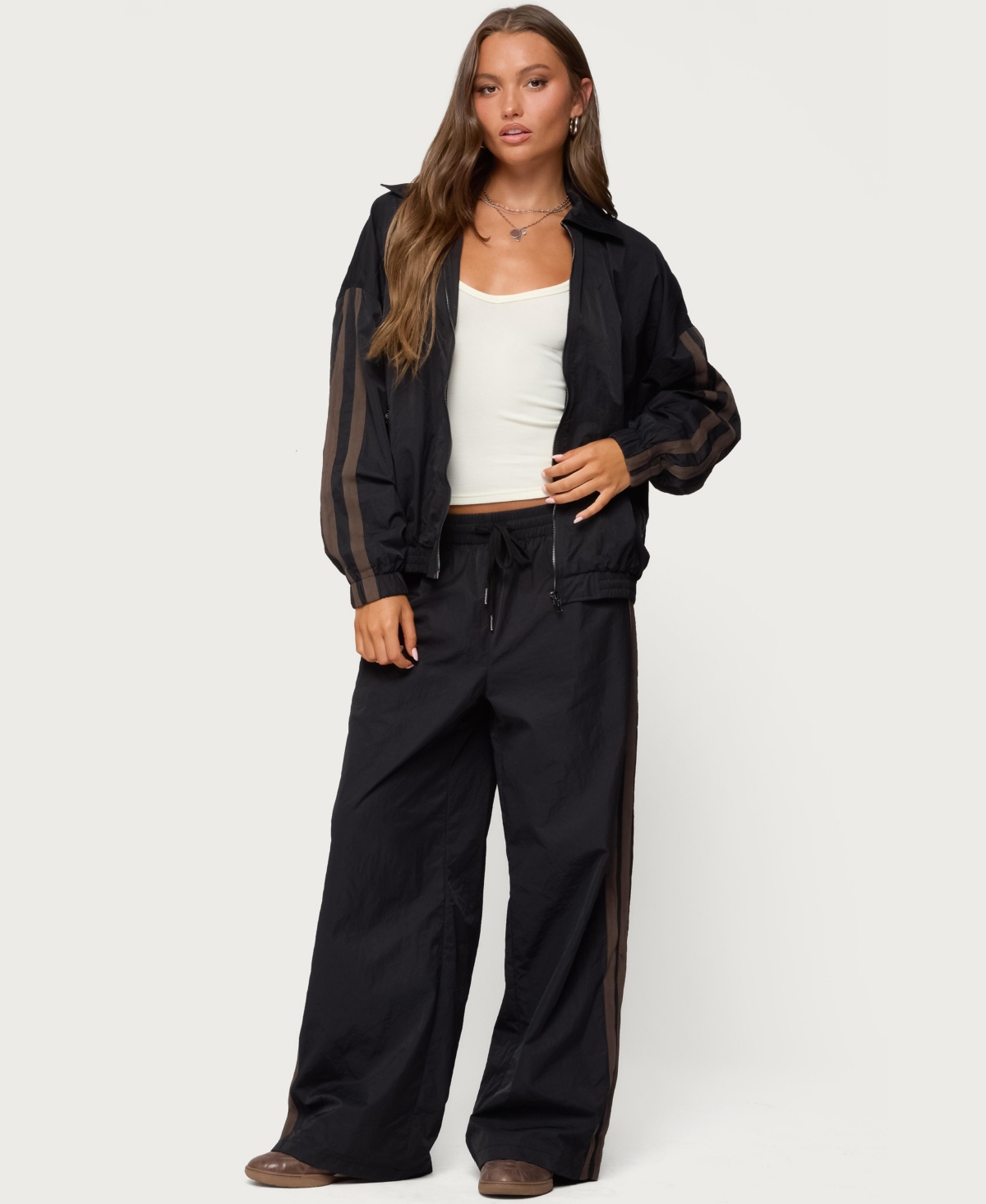 Edikted Women's Kieran Stripey Nylon Track Jacket