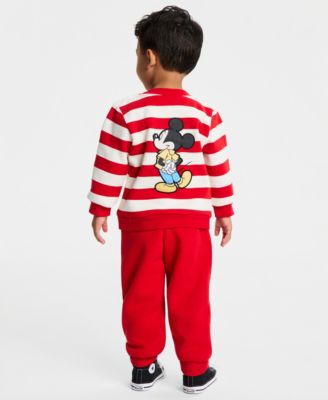 Toddlers Mickey Mouse Striped Sweatshirt & Jogger Pant Set, Macy's Exclusive