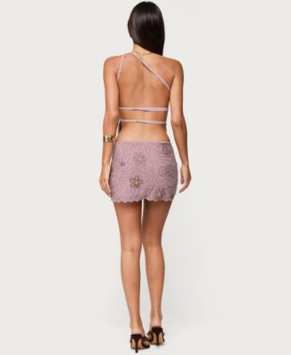 Women's Astrid Beaded Backless One Shoulder Top