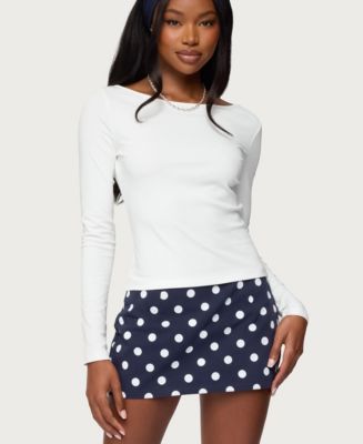 Edikted Women's Savi Boat Neck Long Sleeve Top - Macy's