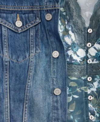 Women's Lace Trim Floral Midi Dress