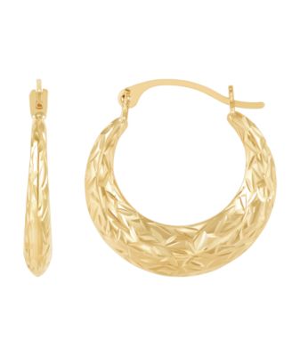 Round Hoop Earrings in 14k Yellow Gold