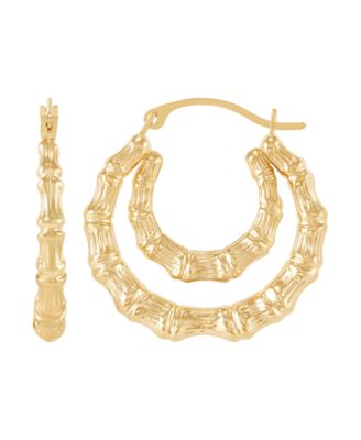 Double Hoop Earrings in 14k Yellow Gold
