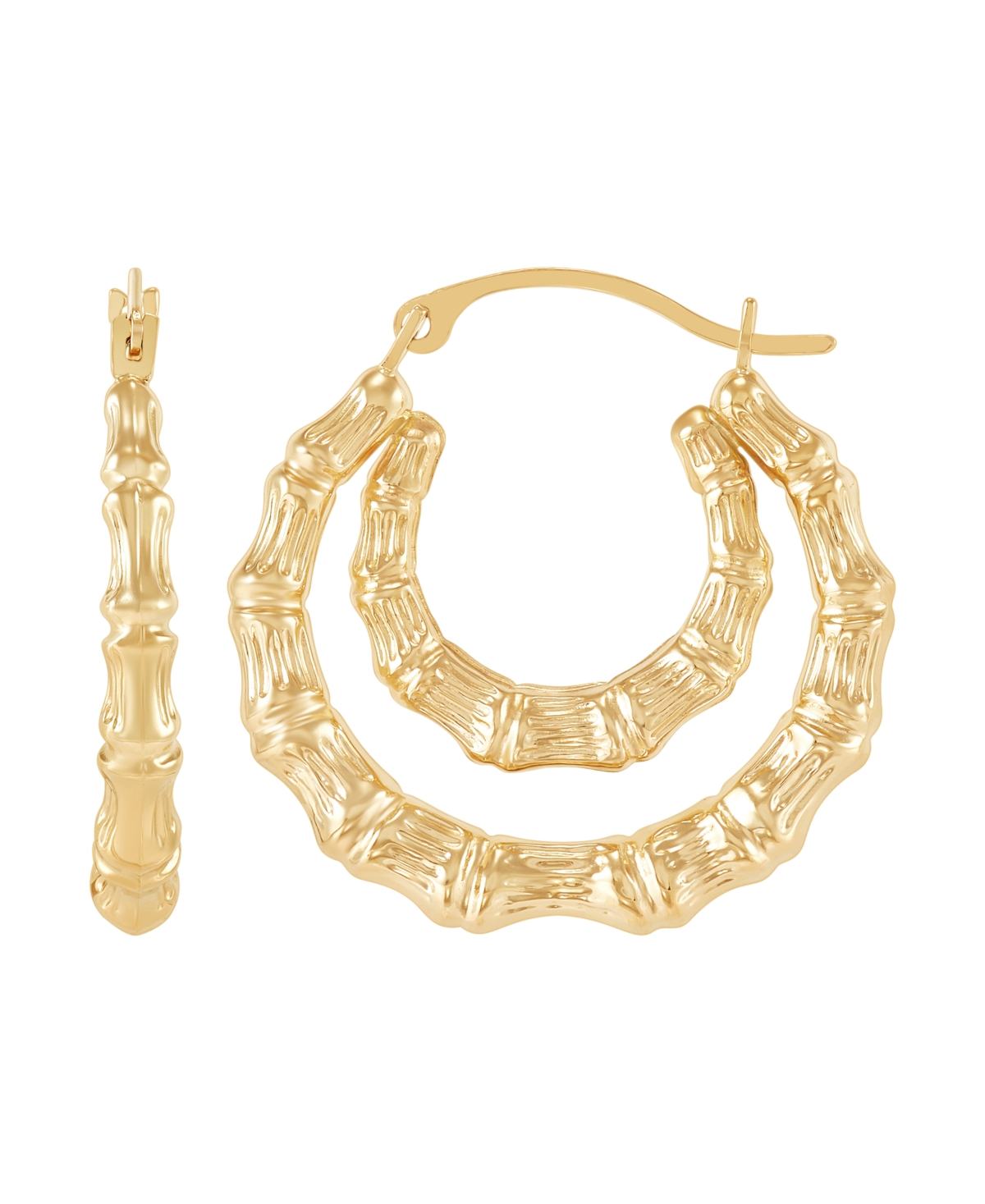 Macy's Double Hoop Earrings in 14K Yellow Gold