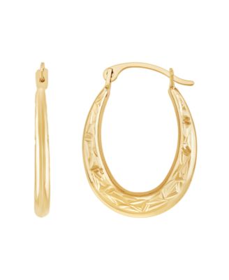 U Shape Hoop Earrings in 14k Yellow Gold