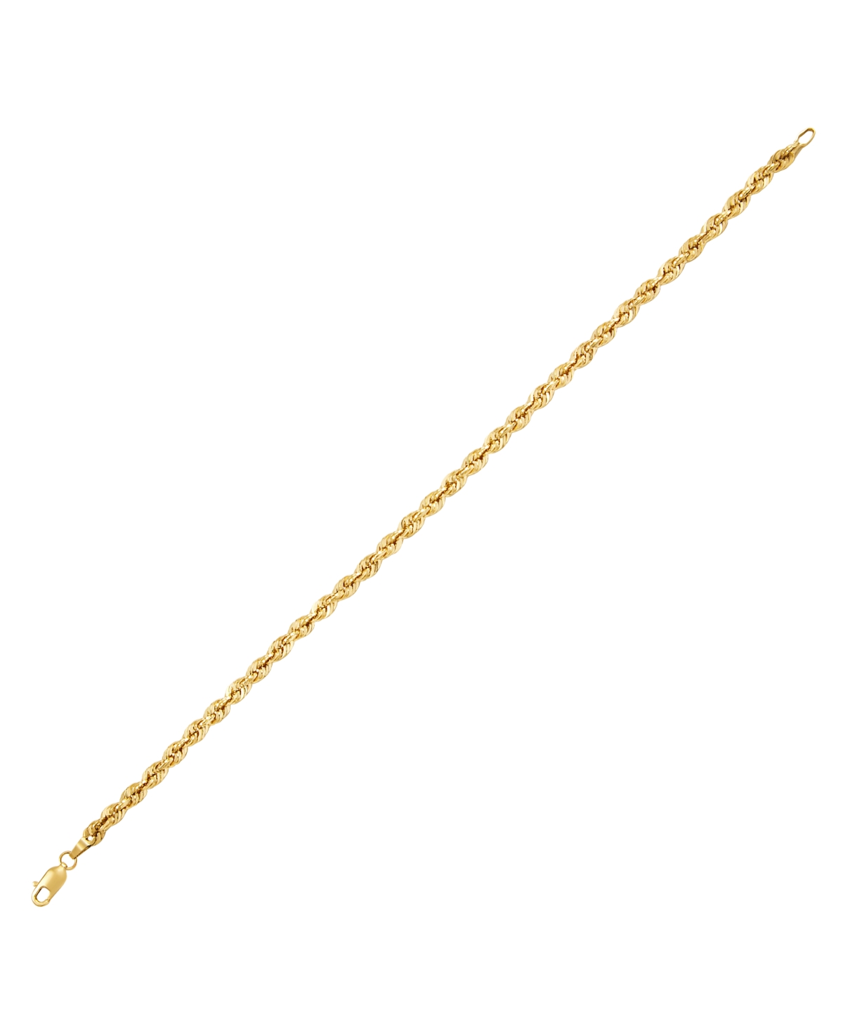 Macy's Lightweight Diamond Cut Rope Chain Bracelet in 14K Yellow Gold