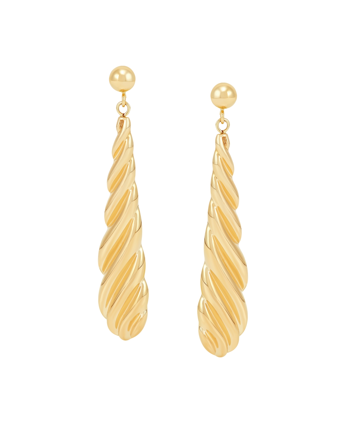 Macy's Polished Shrimp Teardrop Dangle Earrings in 10K Yellow Gold
