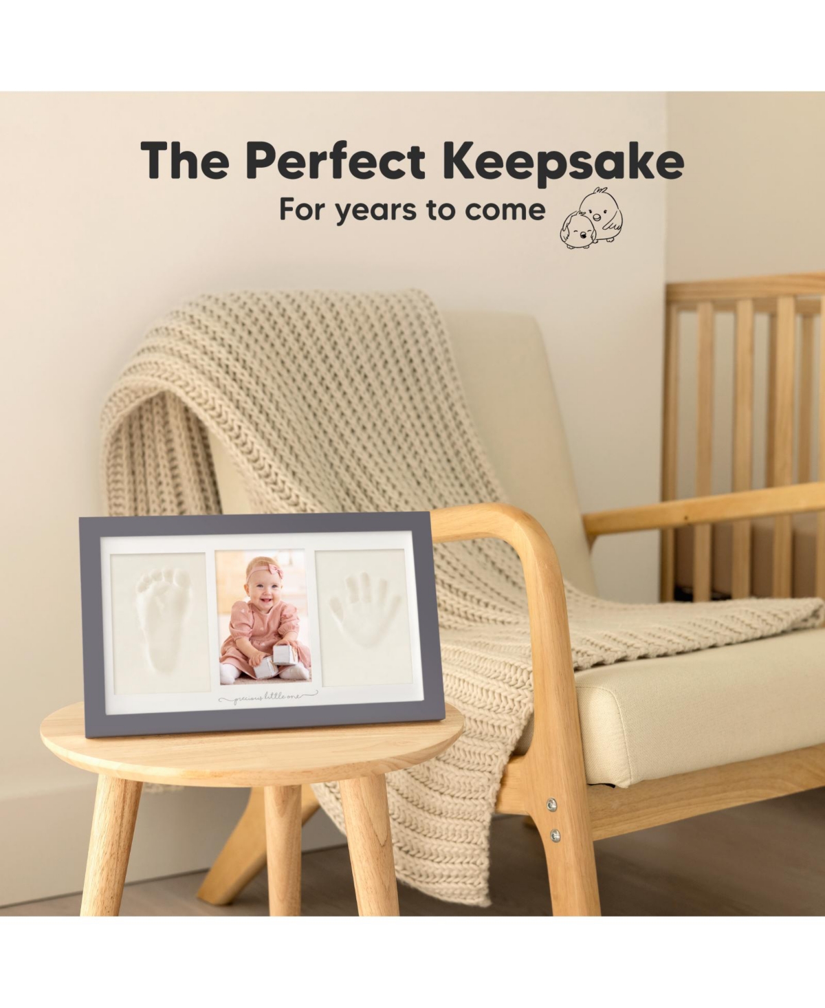 Duo Baby Hand and Footprint Kit, Handprint Newborn Photo Frame, Keepsake for New Mom