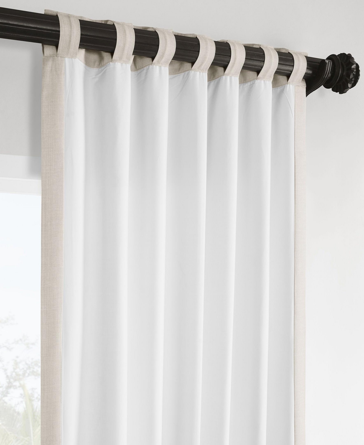 Half Price Drapes Parchment Cream Italian Faux Linen Room Darkening Curtain