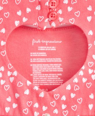 Baby Girls Mini Hearts Sunsuit, Macy's Exclusive