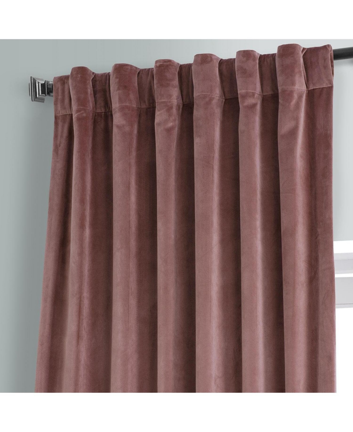 Half Price Drapes Rosehip Signature Plush Velvet Hotel Blackout Curtain