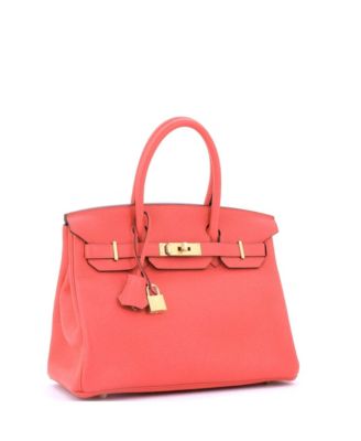 Birkin 30 Handbag Pink Clemence with Gold Hardware