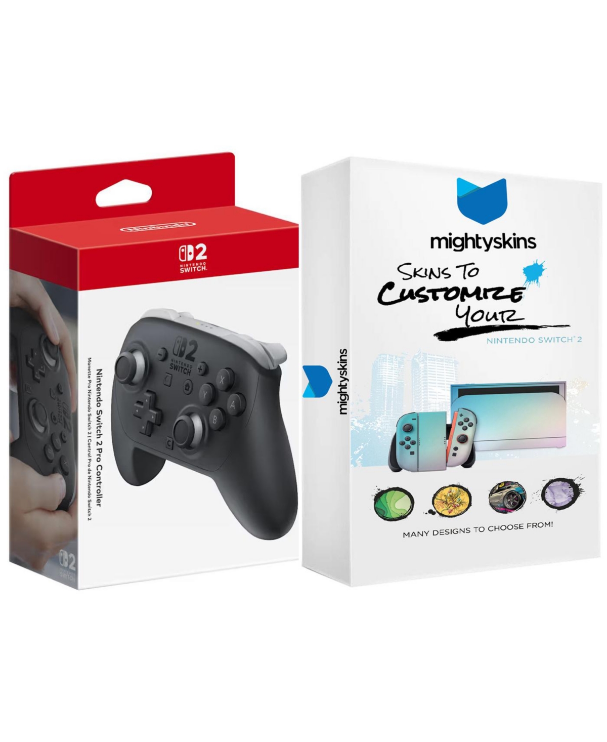 Nintendo Switch 2 Pro Controller with MightySkins Customizable and Protective Skin Code