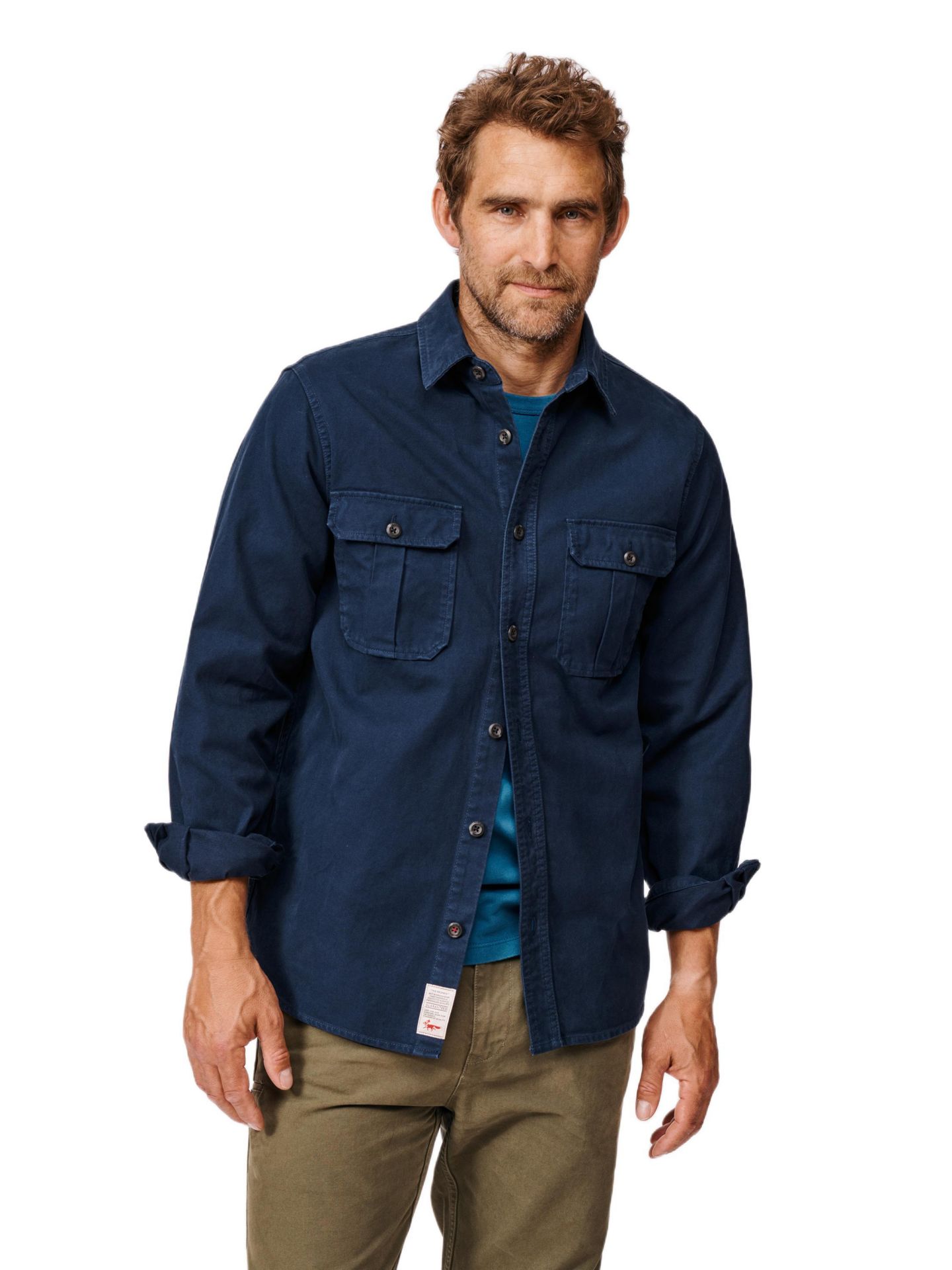 Мужская рубашка Aubin Dovedale Overshirt, цвет: Тёмно-синий — фото 1
