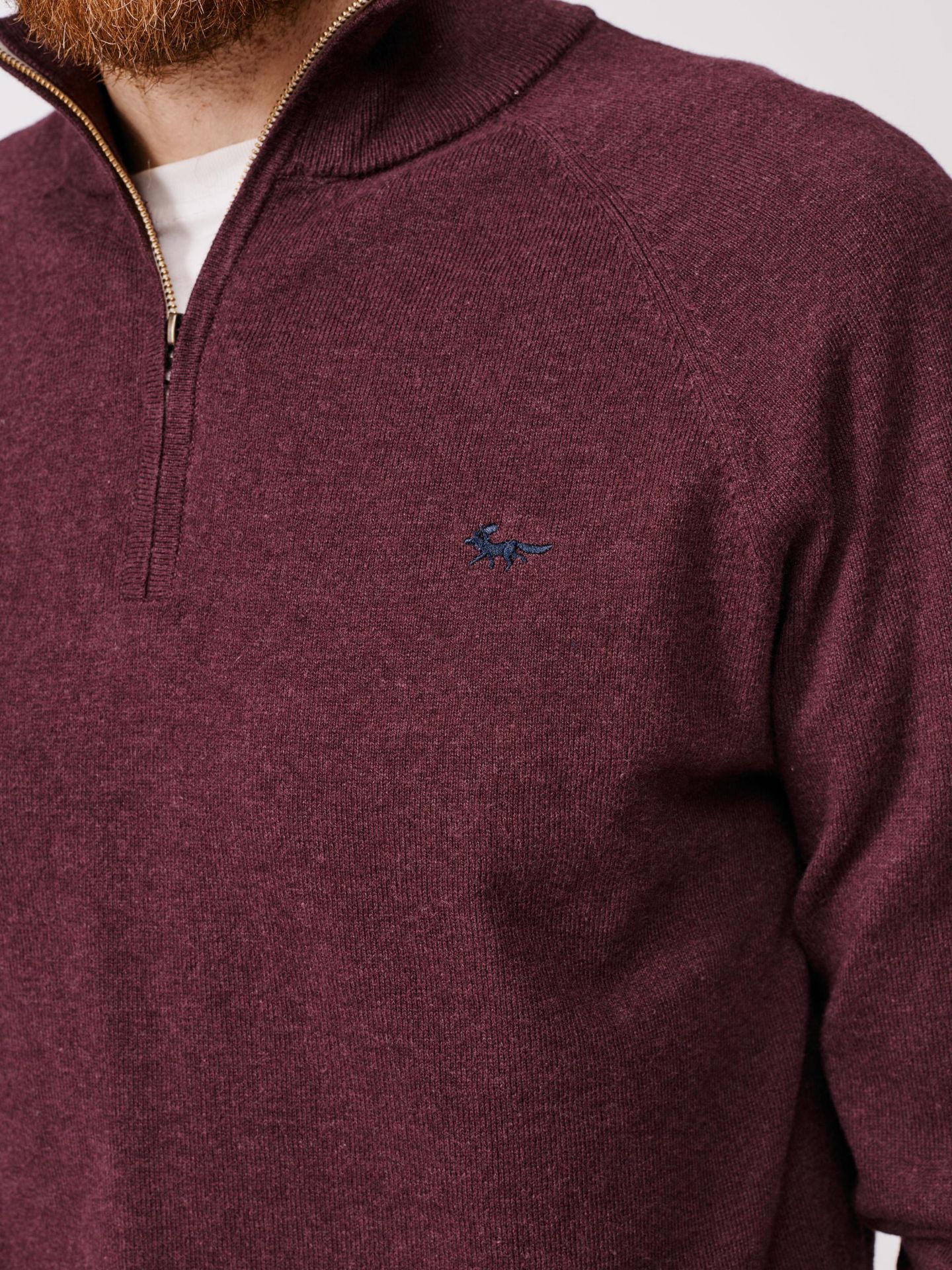 Мужской свитер Aubin Bonby Zip Neck, цвет: Бордо — фото 4