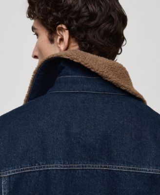 Men's Shearling Lining Denim Jacket