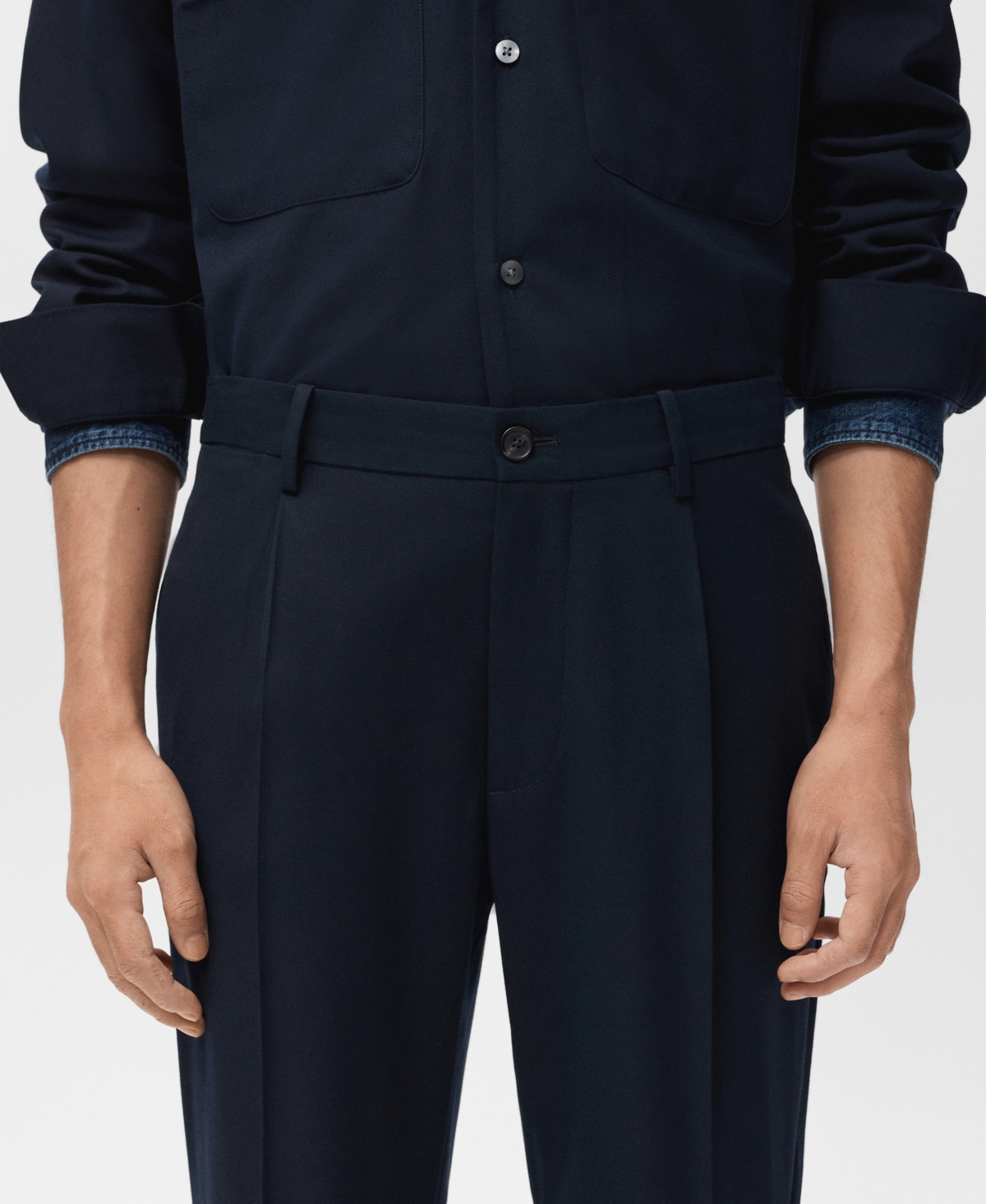 Mango Men's Regular-Fit Pleated Pants