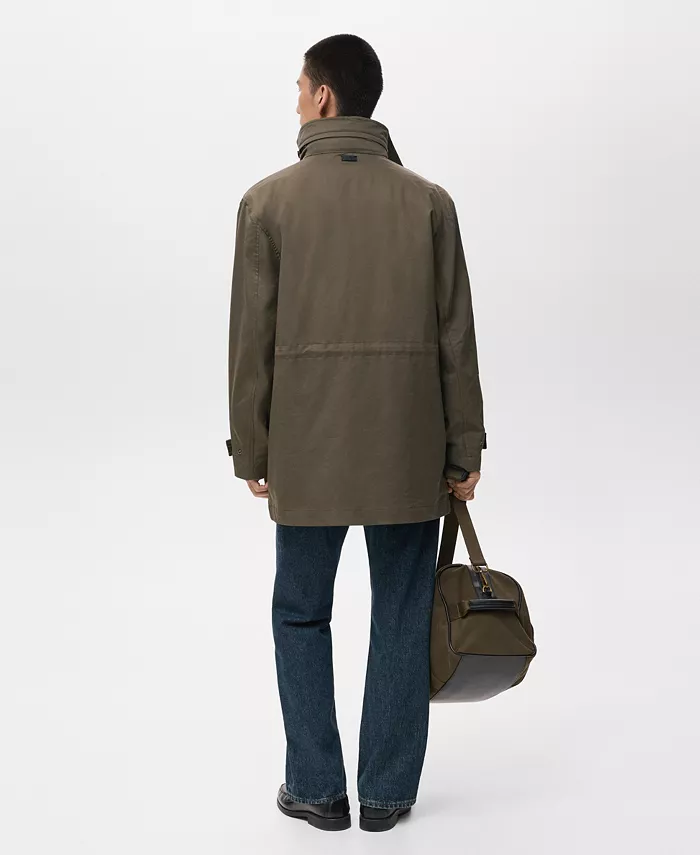 Men's Pockets Water Repellent Cotton Parka - thumbnail 3