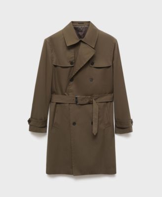 Men's Water-Repellent Belted Trench Coat