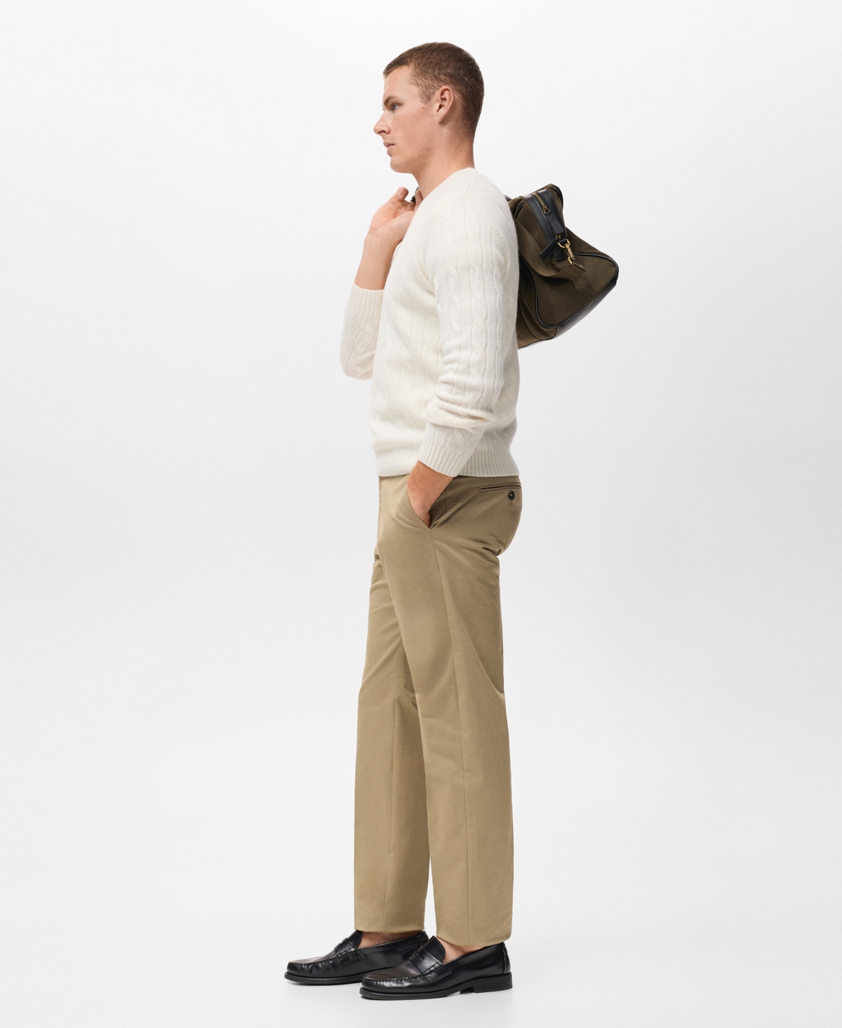 Mango Men's Regular-Fit Cotton Pants