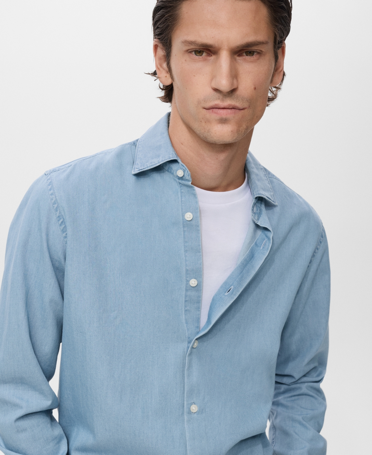 Mango Men's Cotton Chambray Shirt