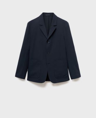 Men's Pockets Slim-Fit Suit Jacket