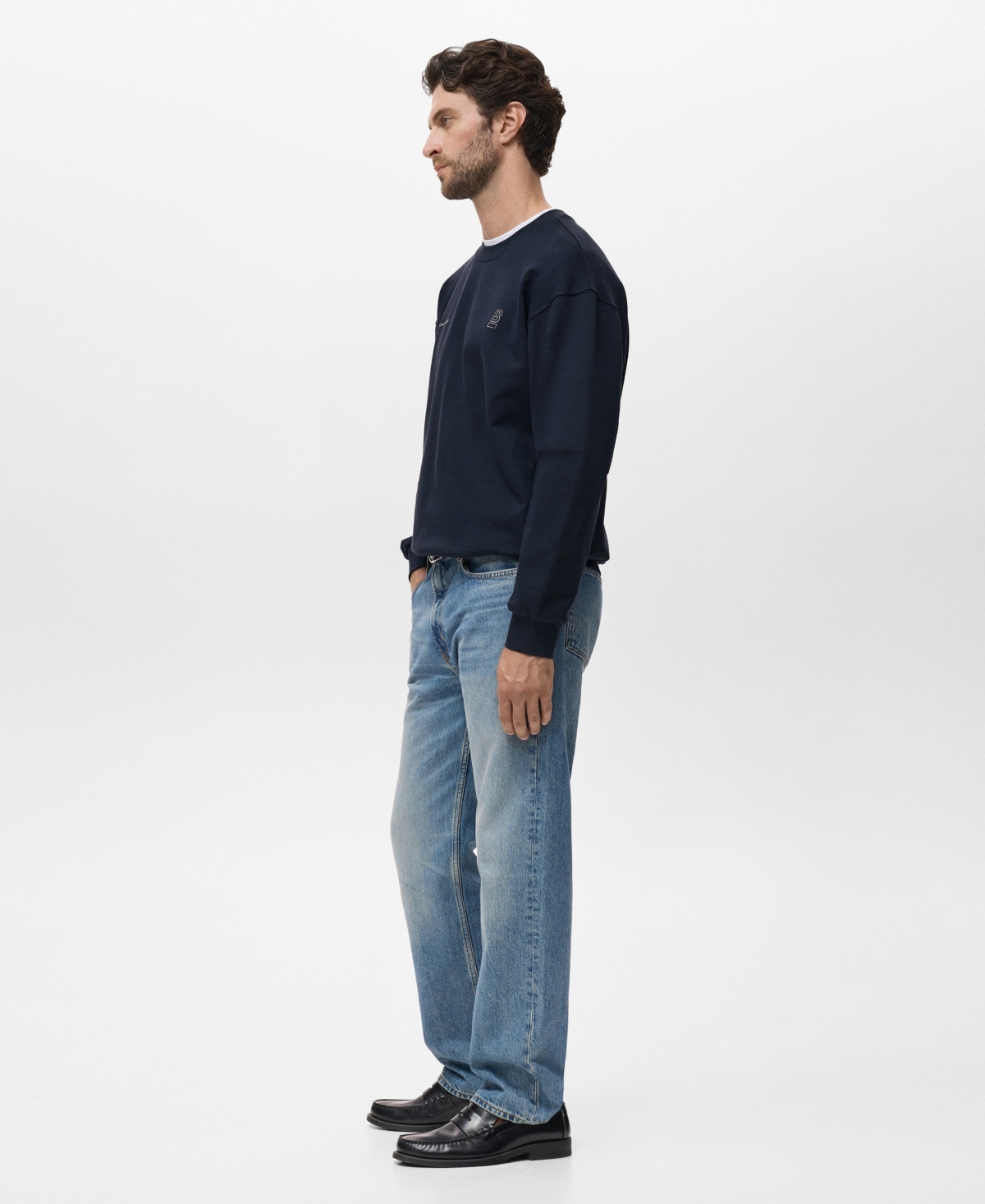 Mango Men's Cotton Text Sweatshirt