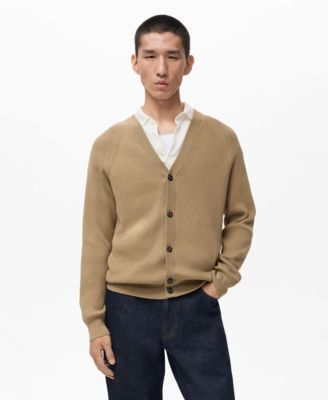 Men's Ribbed Knitted Buttons Cardigan