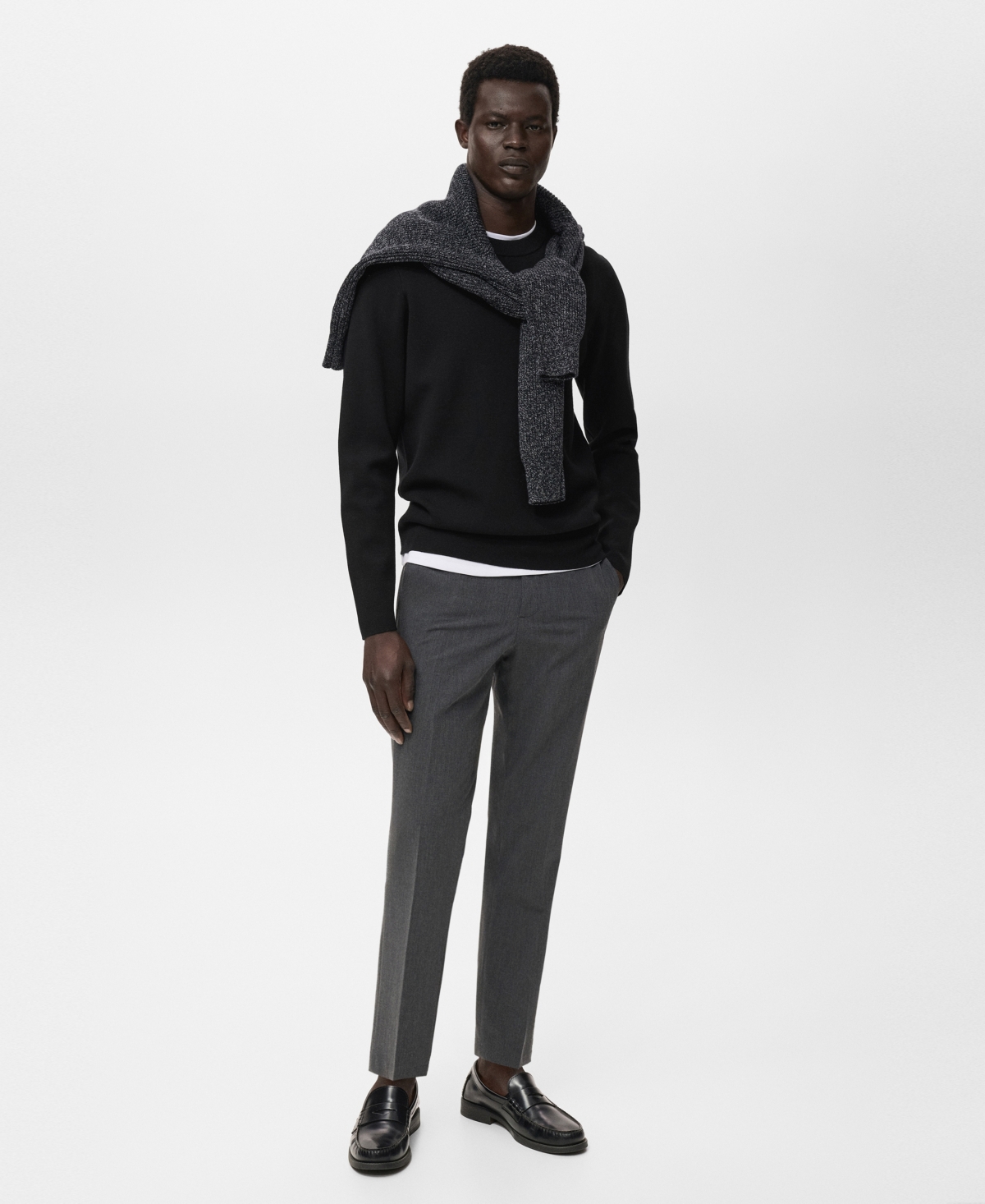 Mango Men's Medium-Knit Regular-Fit Sweater