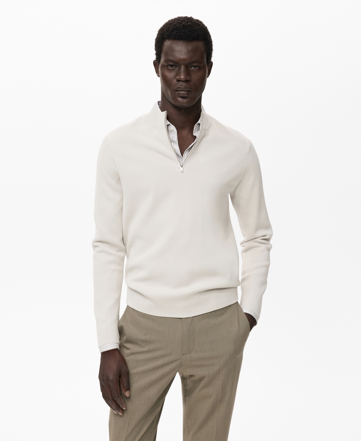 Mango Men's Perkins Neck Knitted Sweater