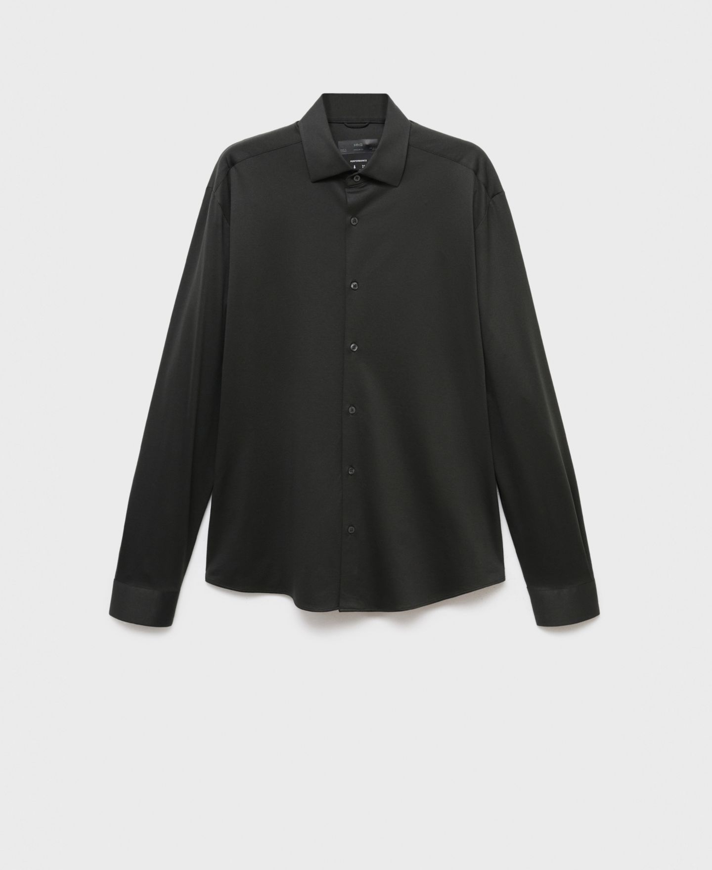 Мужская рубашка Mango Comfort Stretch Non-Iron, цвет: Тёмный зелёный — фото 7
