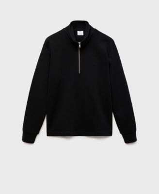 Men's Zipper Neck Cotton Sweatshirt