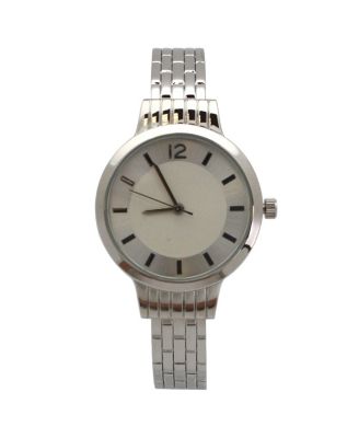 Silver Textured Bangle Watch