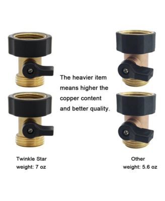 Heavy Duty Brass Shut Off Valve 2-Pack Garden Hose Connector