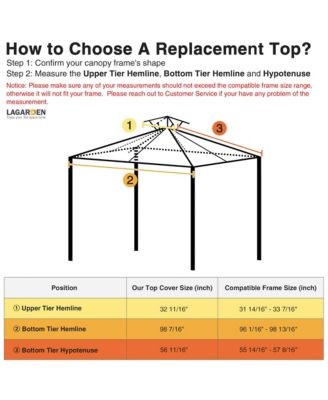 8x8Ft 2-Tier Gazebo Top Replacement UV30+ for Dual Tier Outdoor Patio Canopy Cover Party Yard Garden Navy Blue